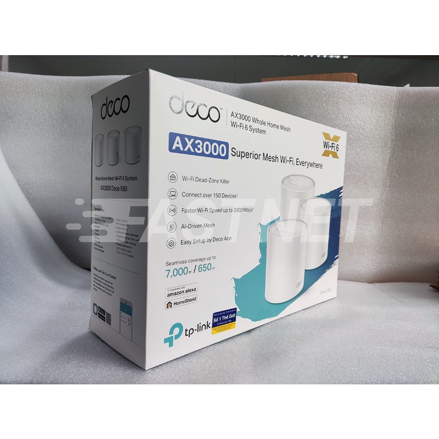 Bộ Phát Wifi Mesh Cho Gia Đình TP-Link Deco X60 Wifi 6 AX3000