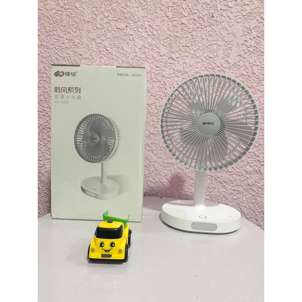QUẠT CÓ ĐÈN TÍCH ĐIỆN KM F-0326/ F-0296 [Bh 12 tháng] | BigBuy360 - bigbuy360.vn