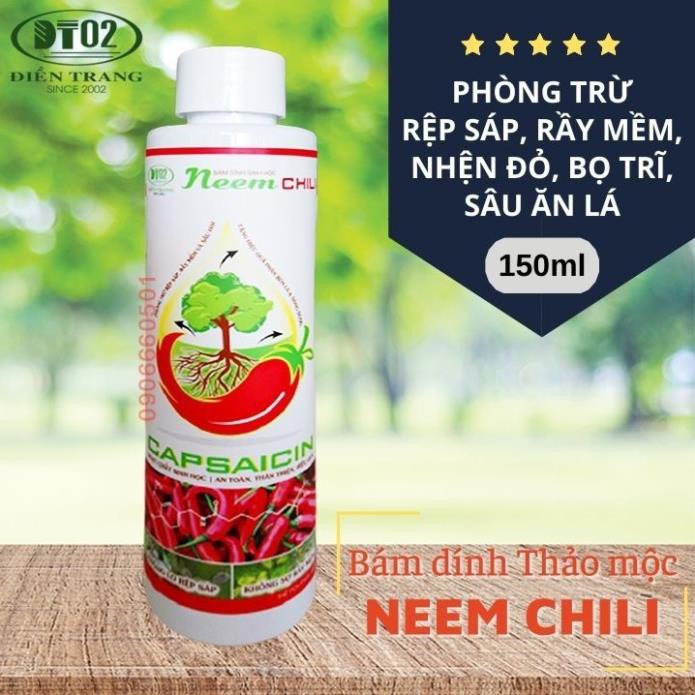 NEEM CHILI (500ml) sinh học trừ sâu, bọ trĩ, nhện đỏ, rầy rệp -an toàn sức khỏe NGUYENTRI