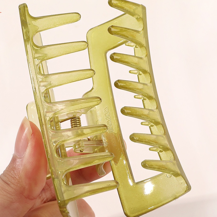 Kẹp tóc/ kẹp càng cua tone màu xanh lá mạ phong cách Hàn Quốc thanh lịch