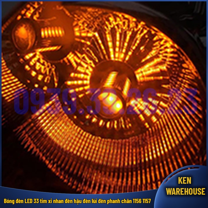 Bóng đèn LED 33 tim chất lượng cao xi nhan đèn hậu đèn lùi đèn phanh chân 1156 1157 cho xe máy, ô tô 12V GIÁ 1 BÓNG