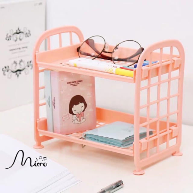 Giá để đồ - Kệ để đồ mini 2 tầng trang trí phòng học nhà cửa nhiều màu sắc