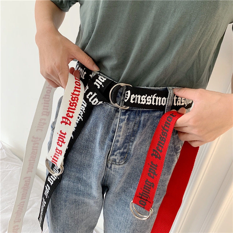 Thắt lưng vải canvas bản rộng phong cách harajuku thời trang cho nam nữ 22557