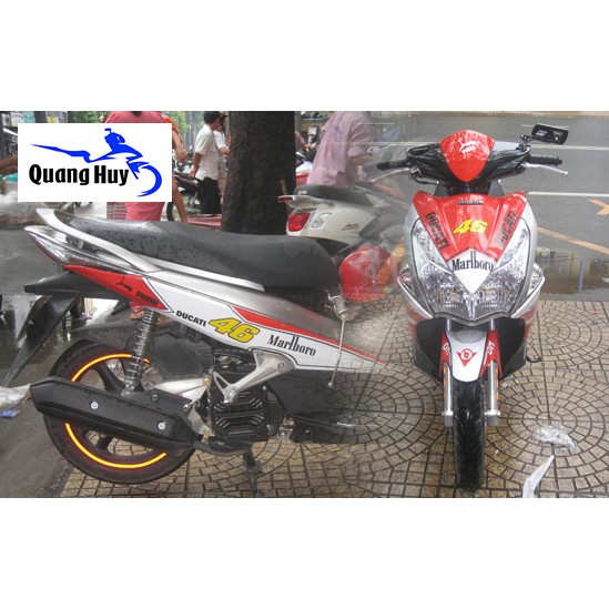Tem trùm air blade ♦FREESHIP♦ đỏ trắng đời 2011, độ team trùm ab dán phủ dàn áo xe đỏ trắng rẻ đẹp