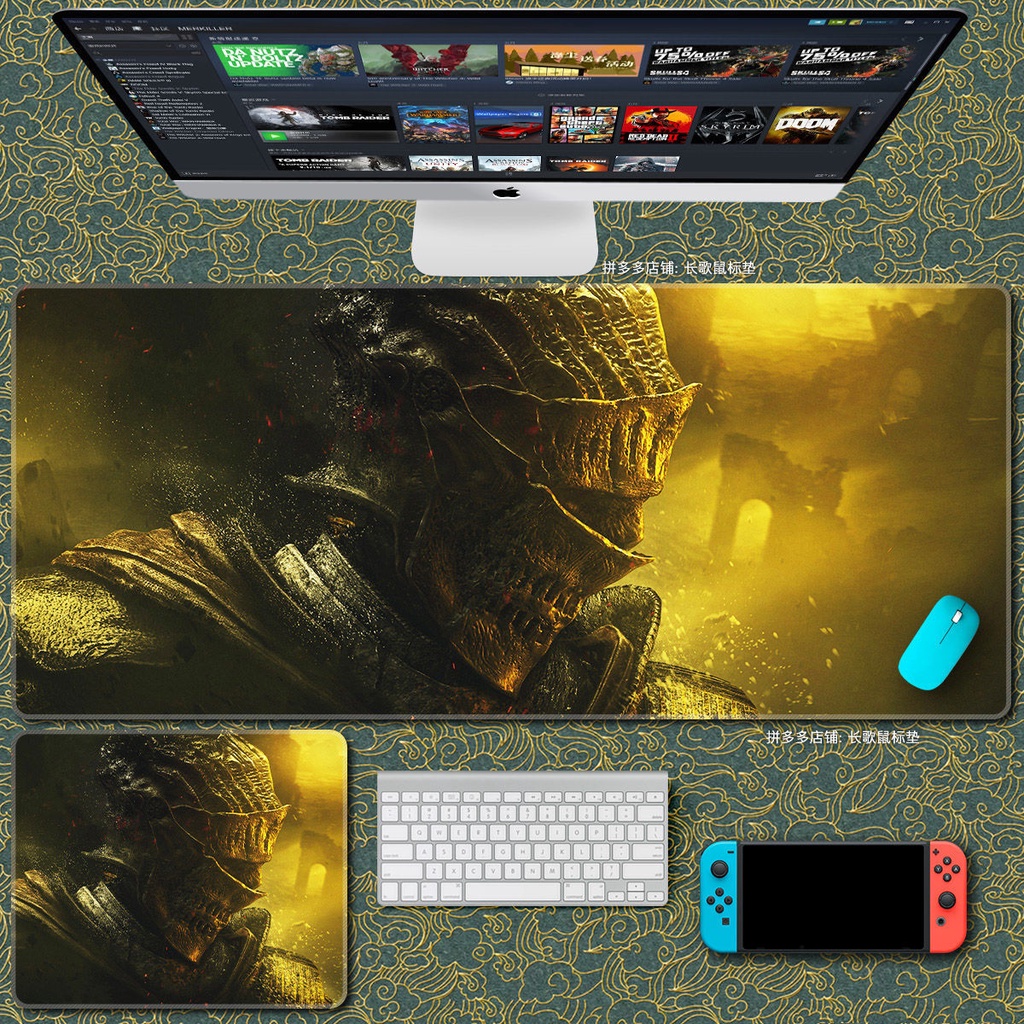 Tấm Lót Chuột Và Bàn Phím Máy Tính 700x300 In Hình dark soul 3 series