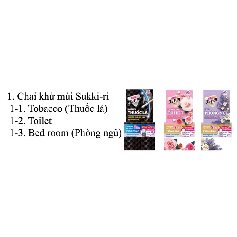 Chai khử mùi thuốc lá SUKKIRI Air- freshener tinh dầu thơm khử mùi thuốc lá , loại bỏ mùi ám ảnh của khói thuốc lá