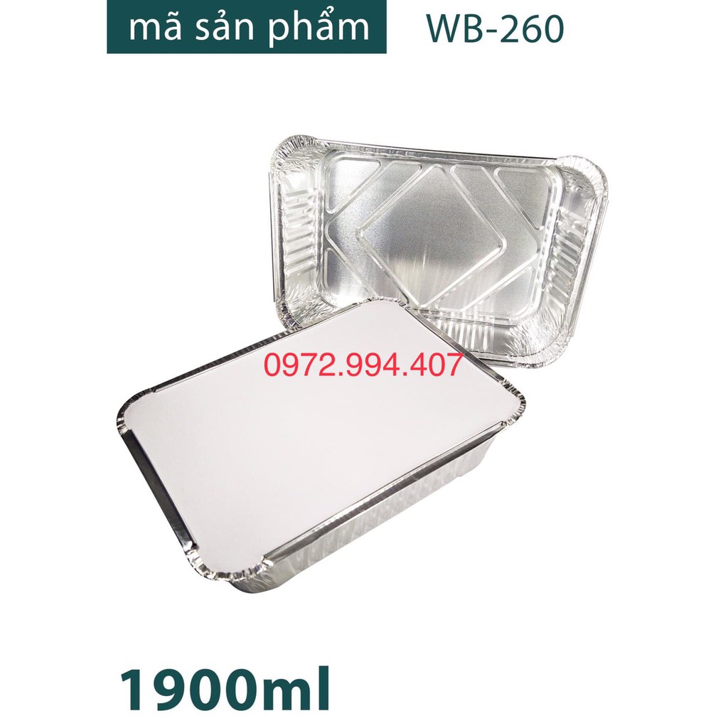 WB-260* 1900ML KHAY GIẤY BẠC THỰC PHẨM CAO CẤP - NHẬP KHẨU CHÍNH NGẠCH,CÓ CHỨNG NHẬN VSATTP