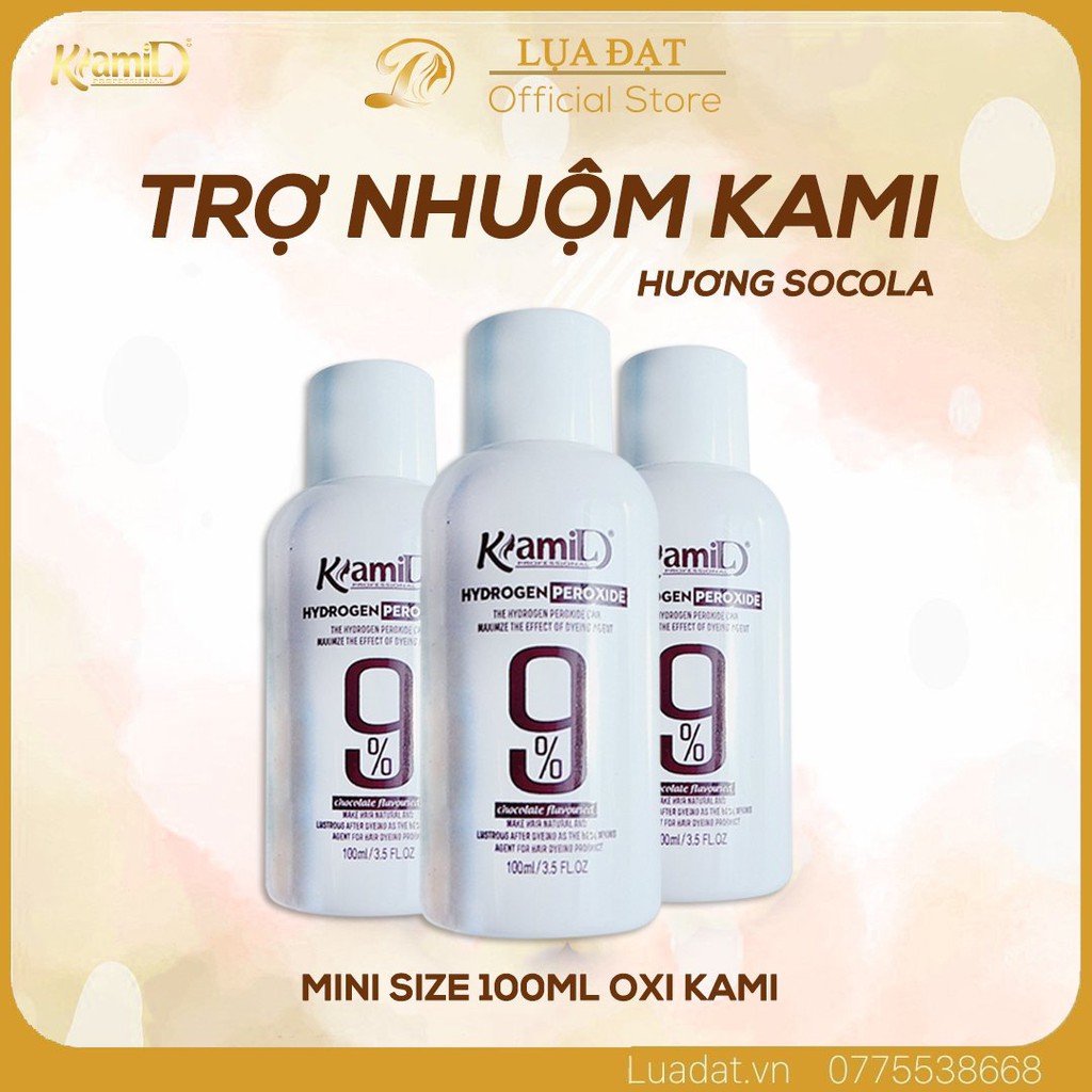 (Mini Size) Oxi nhuộm (trợ nhuộm) chống xót KAMI- hương socola (chai nhỏ 100ml)