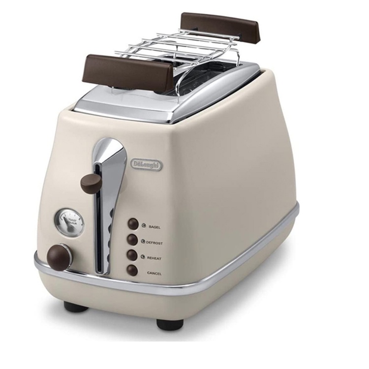 Máy nướng bánh mì DeLonghi CTOV2103.BG - 2 khe, thép không gỉ, 900W, Italy