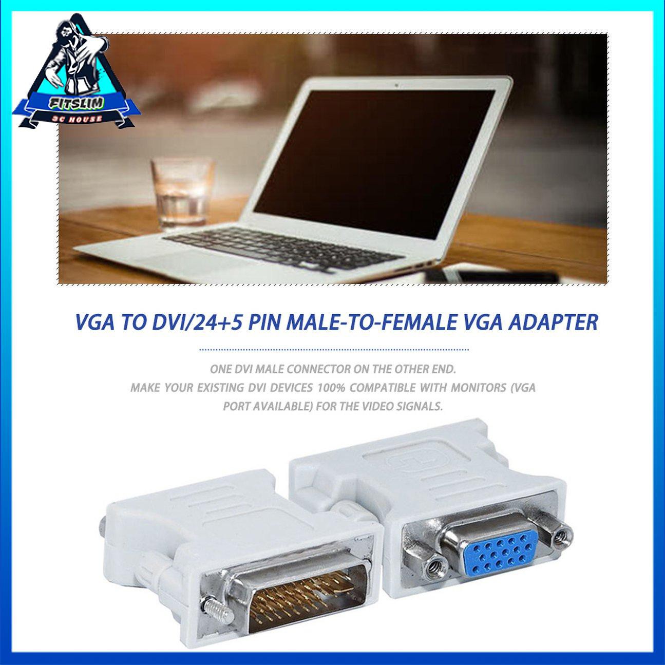 Bộ chuyển đổi DVI sang VGA Nam sang Nữ Bộ chuyển đổi ổ cắm VGA sang DVI / 24 + 5 Pin Adapter | BigBuy360 - bigbuy360.vn