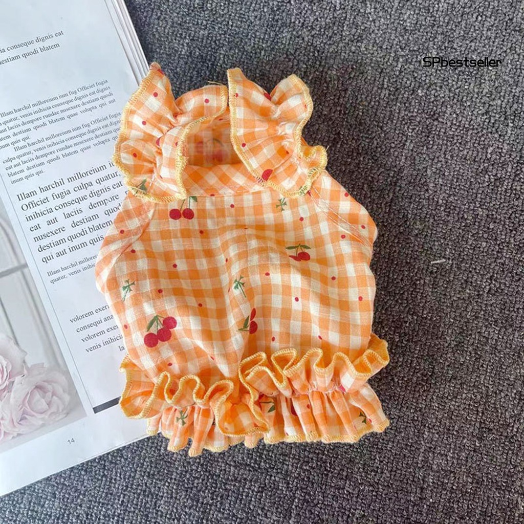 Áo thun cotton in họa tiết trái cây hai chân phối bèo thời trang mùa hè cho thú cưng