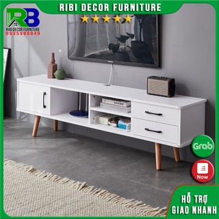Kệ tivi phòng khách gỗ MDF chân gỗ tự nhiên sang trọng hiện đại KTV123