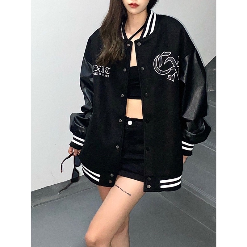 BOMBER KAKI PHỐI TAY DA THÊU GX