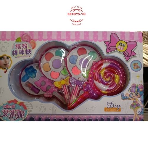 Bộ đồ chơi trang điểm hình cây kẹo mút xinh xắn cho bé gái (BBTOYS: 72)
