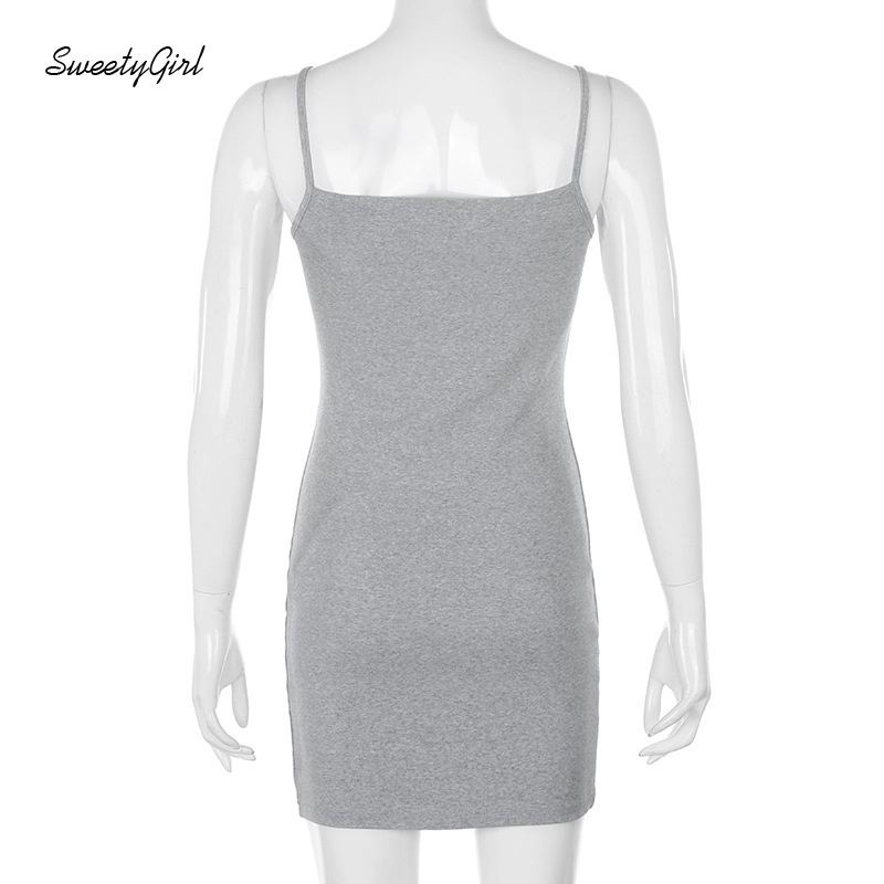 Đầm mini dáng ôm cổ chữ U màu sắc ngọt ngào thời trang cho nữ