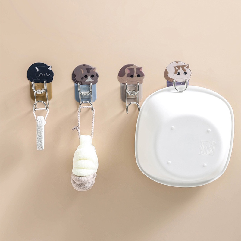 Móc Treo Đồ Dán Tường Hình Mèo Dễ Thương