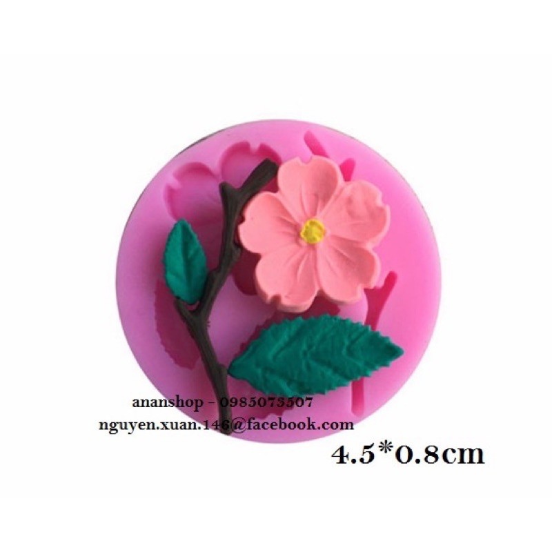  Khuôn silicon 3D cành lá hoa