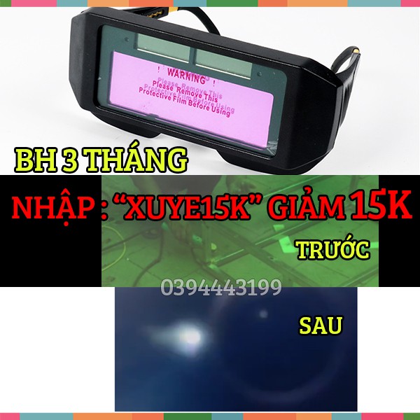 Kính hàn điện tử tự động cảm biến chống tia hồ quang bảo vệ mắt, dùng pin NL mặt trời