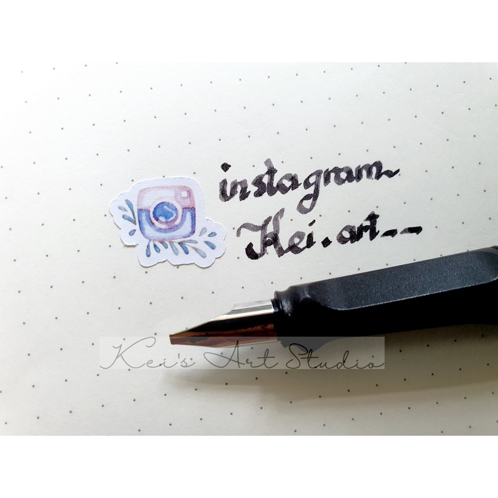 Tờ sticker giấy hình icon instagram vẽ màu nước xinh xắn dễ thương cá tính