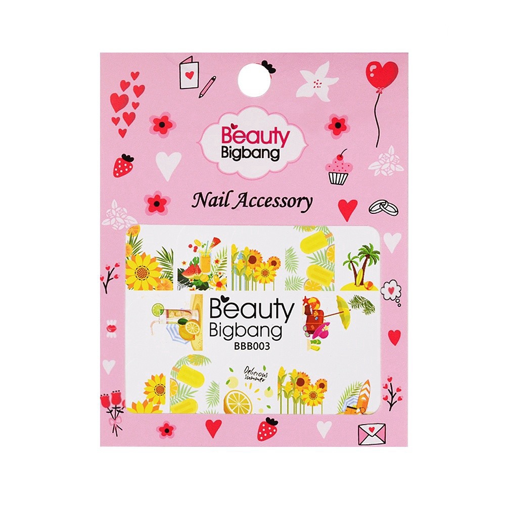 (Hàng Mới Về) Set 5 Tấm Hình Dán Trang Trí Móng Tay Chuyên Dụng Cho Salon Bbb003 Cep