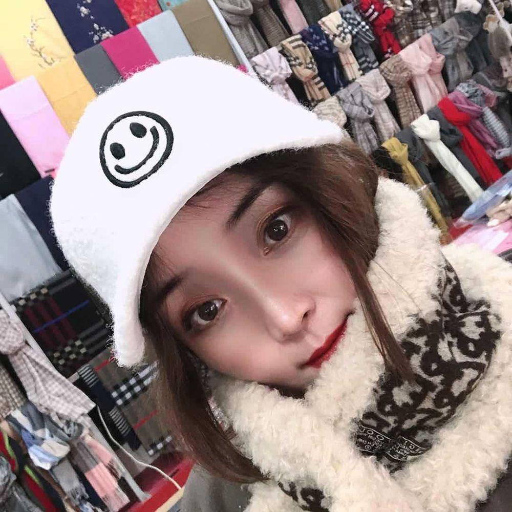 Mũ Lưỡi Trai WMES15H Hình Mặt Cười Phong Cách Hip Hop Đơn Giản Thời Trang Thu Đông