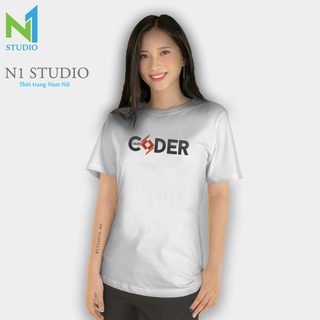 Áo thun unisex cổ tròn Programmer: I am a coder N1Studio vải Cotton dày dặn