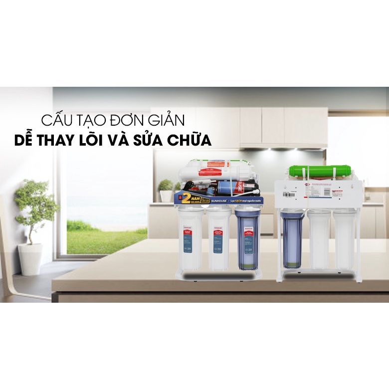 Máy lọc không vỏ 10 lõi Sunhouse SHA88117KP, máy lọc lắp gầm Sunhouse SHA88117KP hàng trưng bày