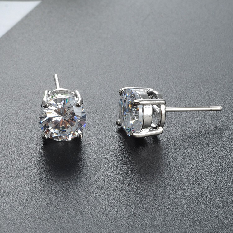 Bông tai nam 1 chấm đá đế vuông cao cấp sáng lấp lánh nụ sát tai cá tính - shop cà rốt