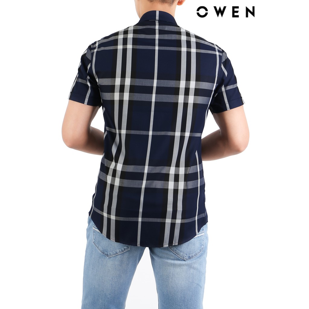 Áo sơ mi ngắn tay Owen Bamboo Regularfit màu xanh - AR22632NT