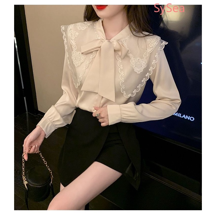 Áo Sơ Mi Cổ Búp Bê Phong Cách Pháp Thời Trang Mùa Thu Cho Nữ