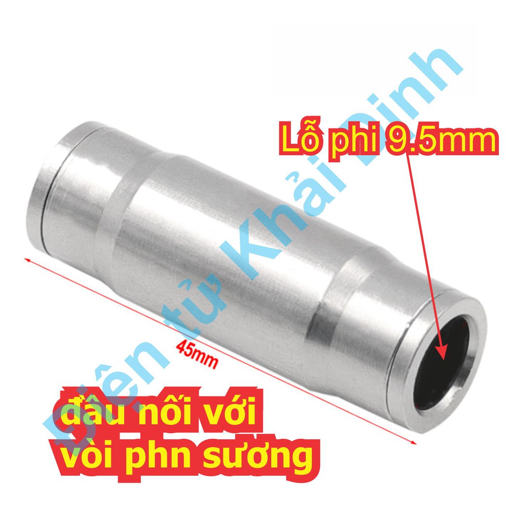 Đầu kết nối với vòi phun sương, chất liệu inox không gỉ sét, loại 2 lỗ phun kde6667