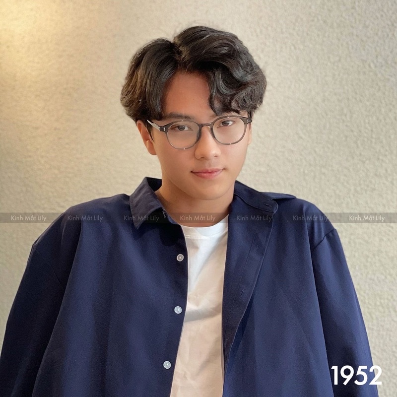 Kính giả cận, Gọng kính cận chống ánh sáng xanh, UV400 1952 lõi thép vuông bo tròn size trung Jolie eyewear