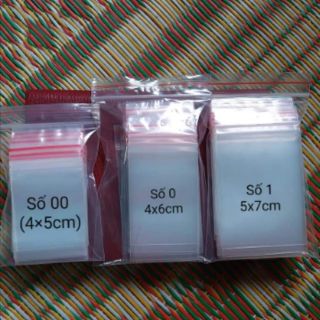 50 chiếc túi zip miết mép size nhỏ từ số 00-5 (4x5 cm- 10 x 14cm)