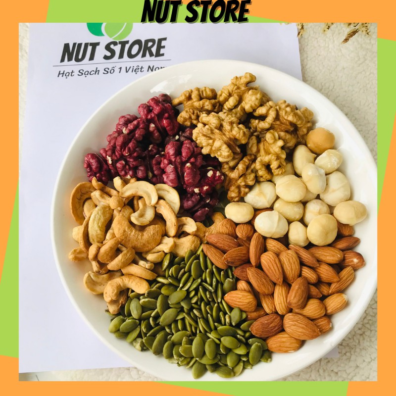 Hạt dinh dưỡng mix 6 loại rang nguyên vị Nut Store 500g - ăn kiêng, cho bé, bà bầu