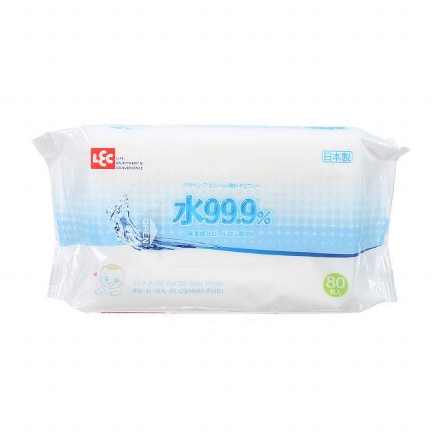 Giấy ướt LEC 99,9% nước tinh khiết SS-076 80 tờ x 3 gói