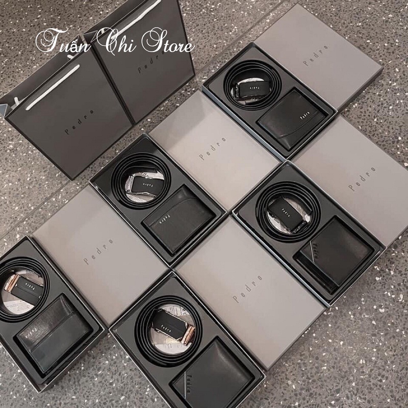 ⚜️𝐌𝐔𝐀 𝟏 Đ𝐔̛𝐎̛̣𝐂 𝟐⚜️ 𝐁𝐨̣̂ 𝐭𝐡𝐚̆́𝐭 𝐥𝐮̛𝐧𝐠 𝐯𝐢́ 𝐝𝐚 𝐧𝐚𝐦 𝐏𝐞𝐝𝐫𝐨𝐨 sang trọng và lịch lãm - Thắt lưng nam, Ví nam da tặng hộp túi