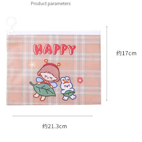 Túi đựng hồ sơ cỡ lớn chống thấm nước in họa tiết hoạt hình dễ thương có khóa kéo tiện dụng cho học sinh | BigBuy360 - bigbuy360.vn