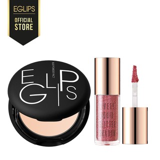 COMBO BLURGLITTER Phấn Phủ Eglips Blur Powder Pact - 9g + Nhũ mắt Lively Glitter Eyeshadow 4g