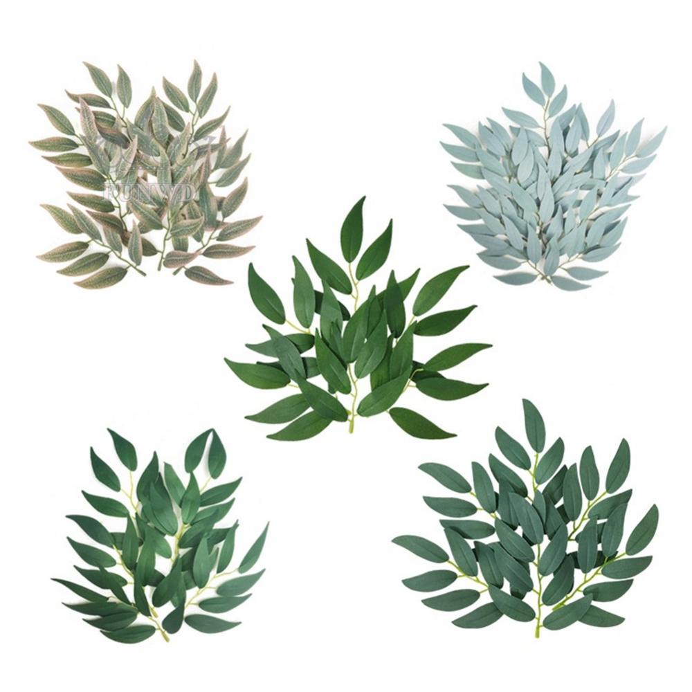 【FUNWD】Retro Willow Leaves Artificial Leaf DIY Craft Decorat Wedding Home Party Decor qXoicW