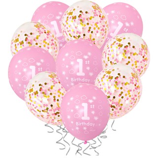 Bộ Bong Bóng Trang Trí Tiêc Sinh Nhật Cho Bé Gái 1 Tháng + 1 Tuổi - Tuổi