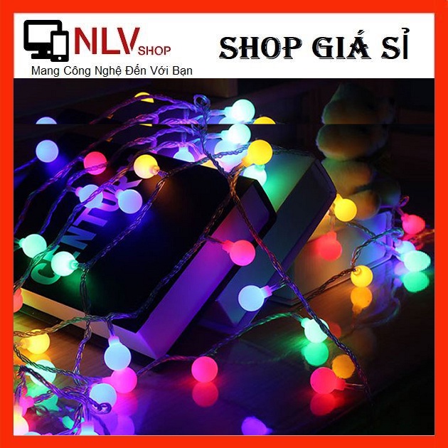 Dây Đèn Led BI 30 Bóng Tròn đục màu vàng, đơn màu 4.5M, Dây đèn led bi tiết kiệm điện, không sinh nhiệt, chế độ flas