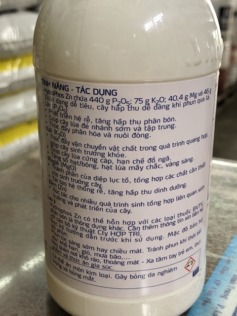 Phân bón lá Yara Vita Hydrophos Zn chai 500ml