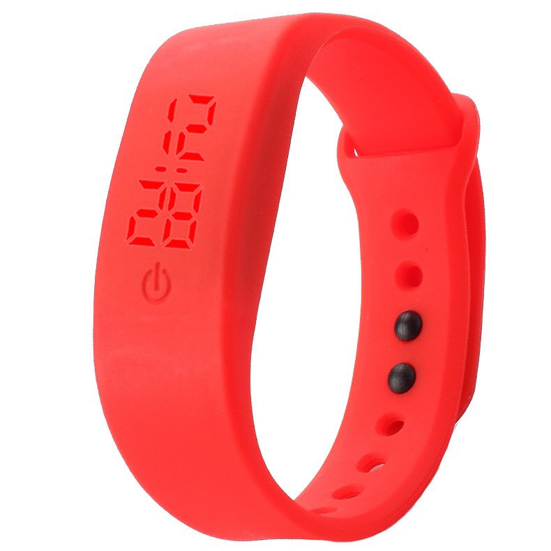 Đồng hồ unisex đèn led Ulzzang không thấm nước dây cao su dẻo dai thời trang