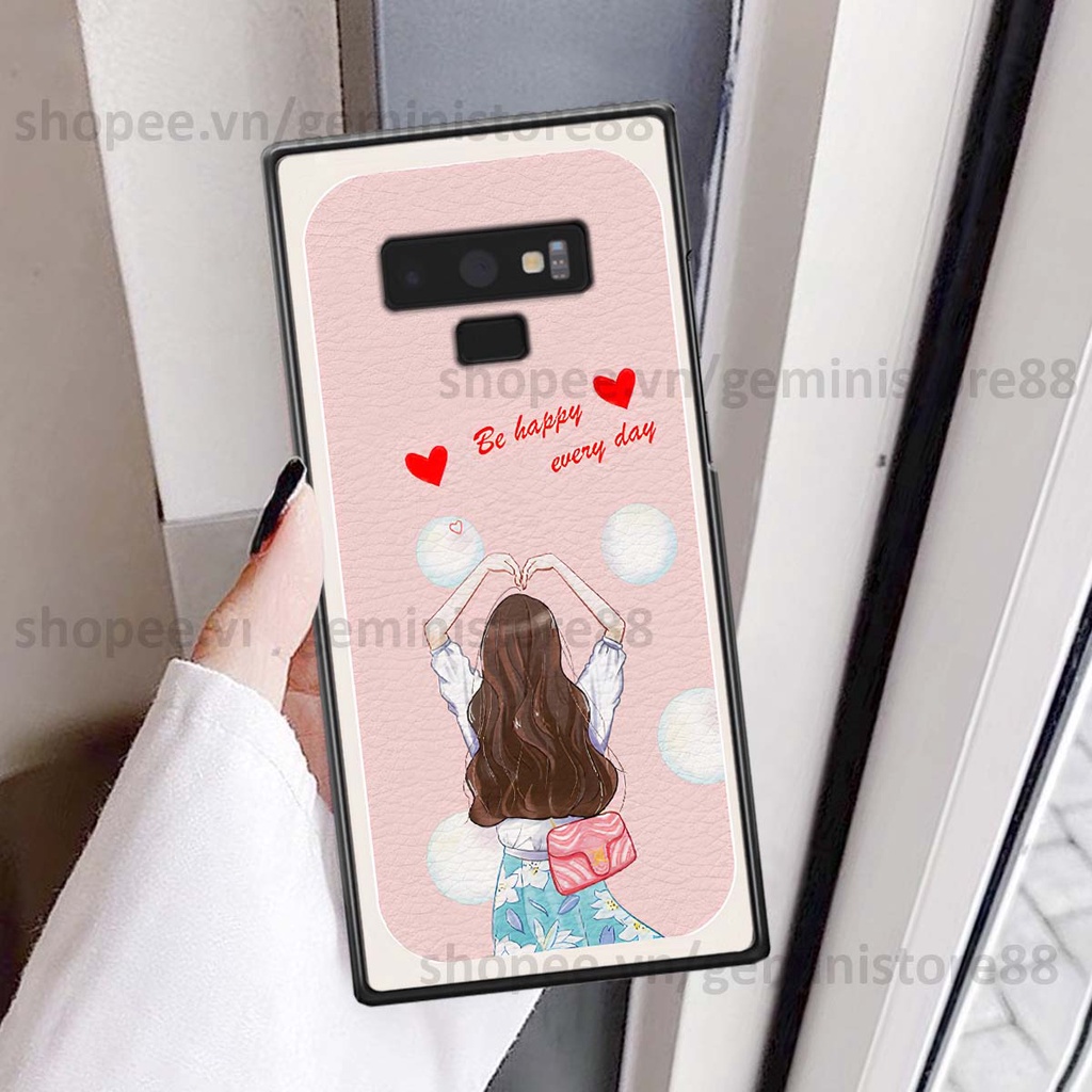 Ốp Samsung Note 9 in hình cô gái be happy trẻ trung cá tính năng động
