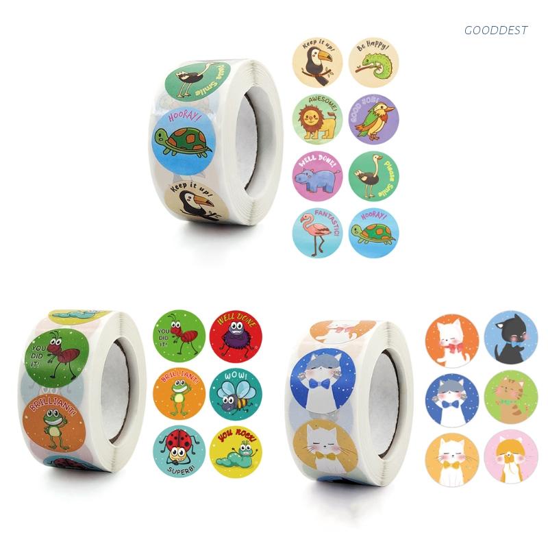 500 Nhãn dán in hình động vật dùng làm quà tặng cho bé