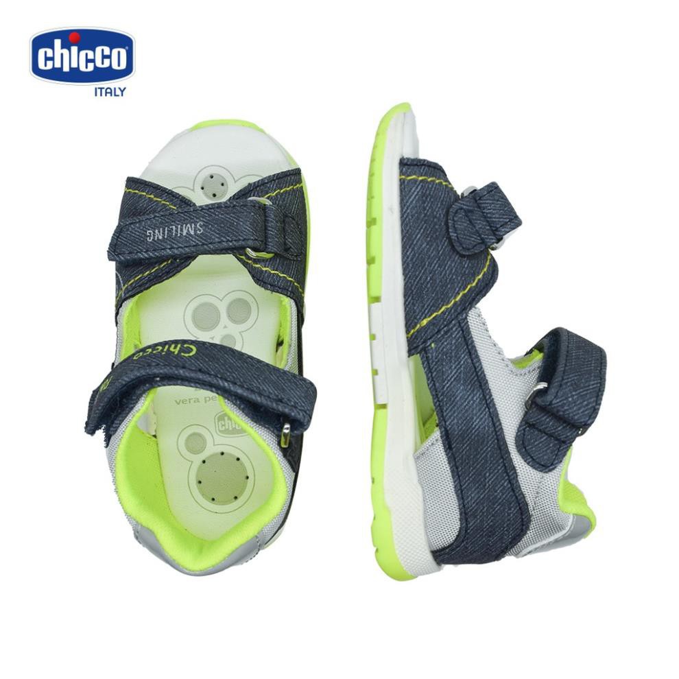 Sandal mát-xa chân bé quai dính viền xanh cốm Chicco - Xanh Navy