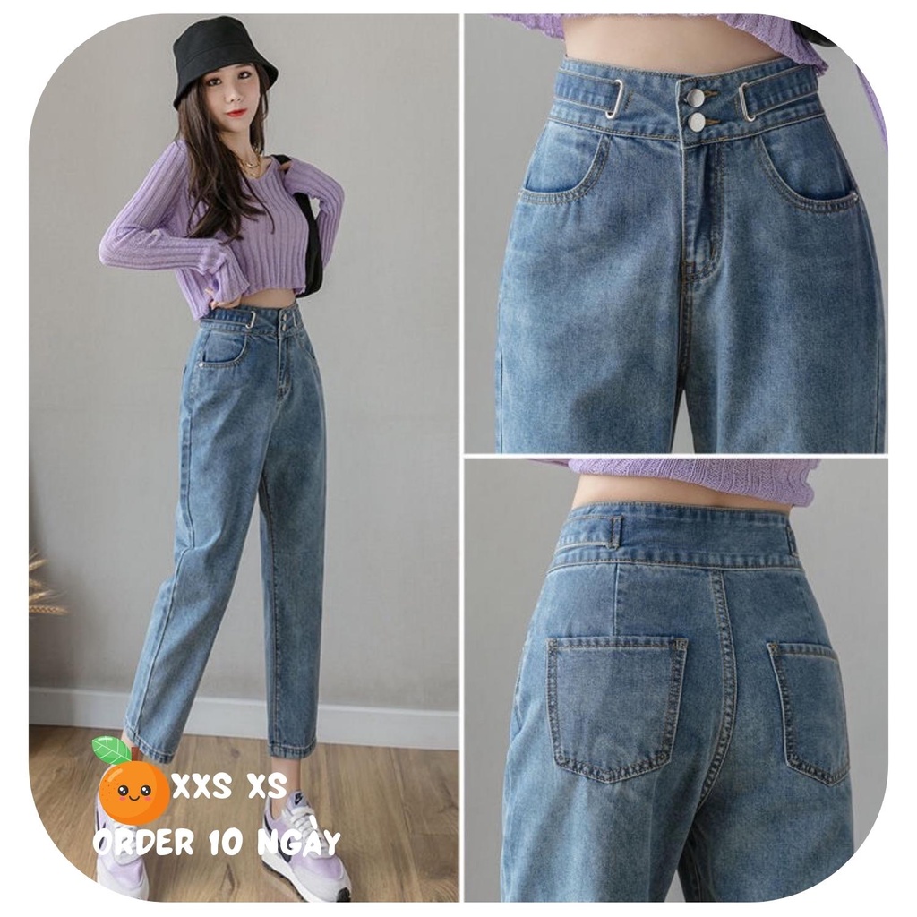 Quần Jeans Size XXS XS Cạp Cao Siêu Hack Dáng