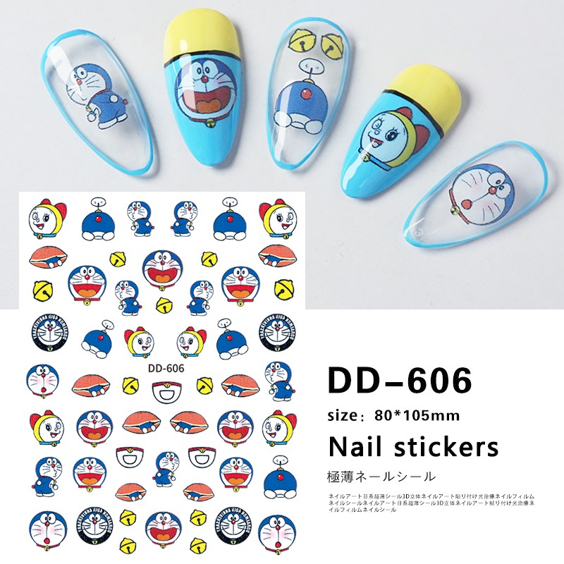 Miếng dán trang trí móng tay họa tiết Doraemon/ Nobita phong cách Nhật Bản