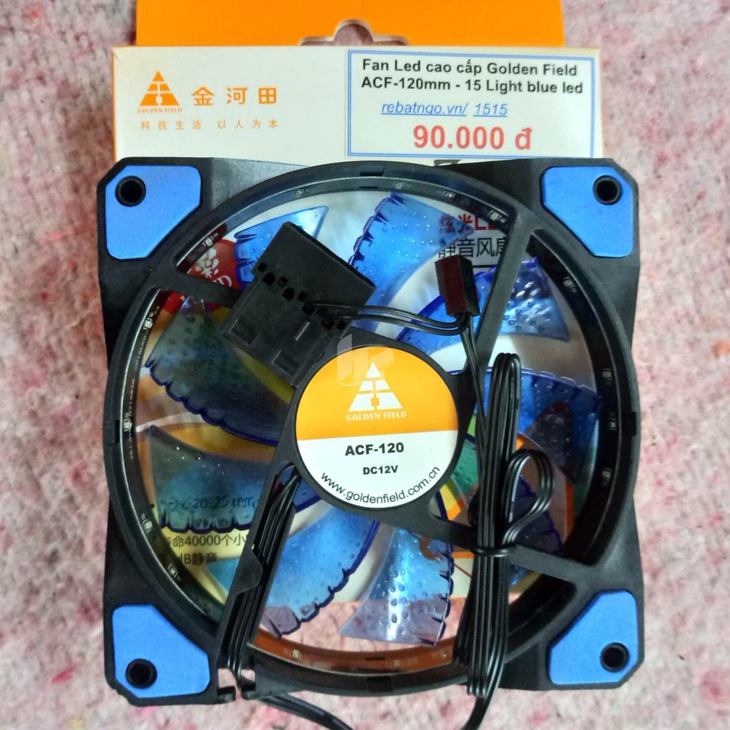 Fan case Led cao cấp Golden Field ACF-120mm - 15 LED Blue