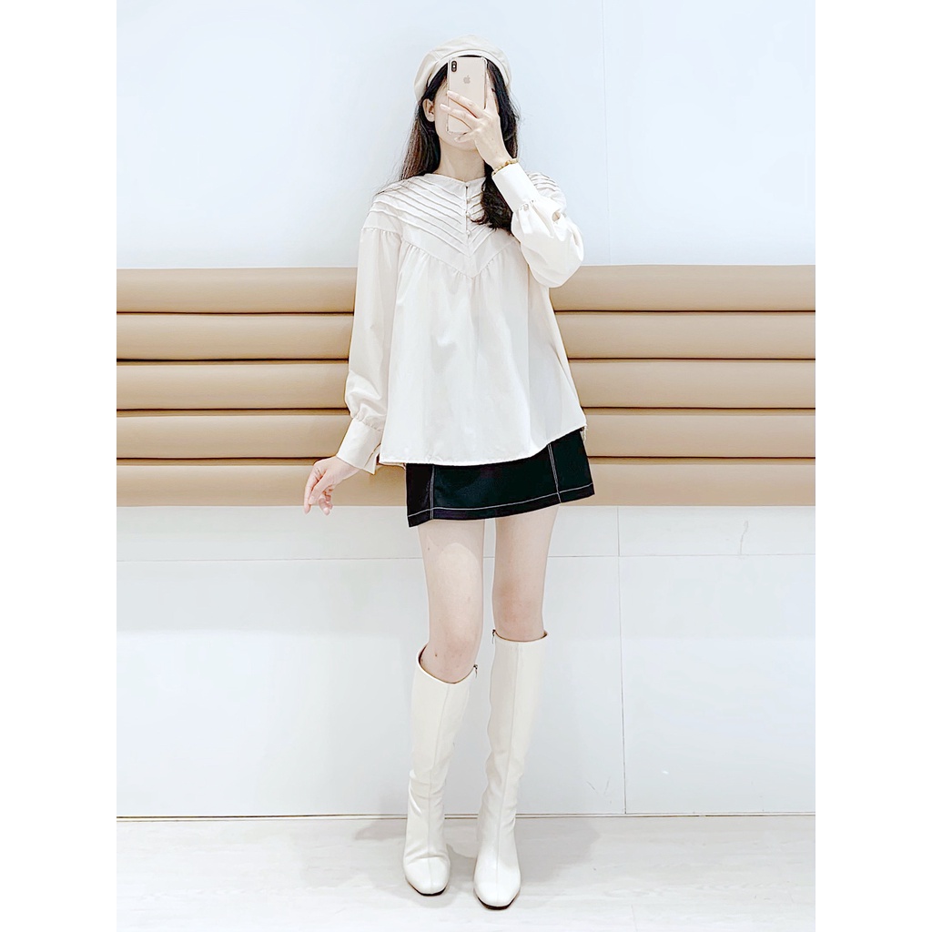 Áo kiểu babydoll cổ xếp ly - 79481